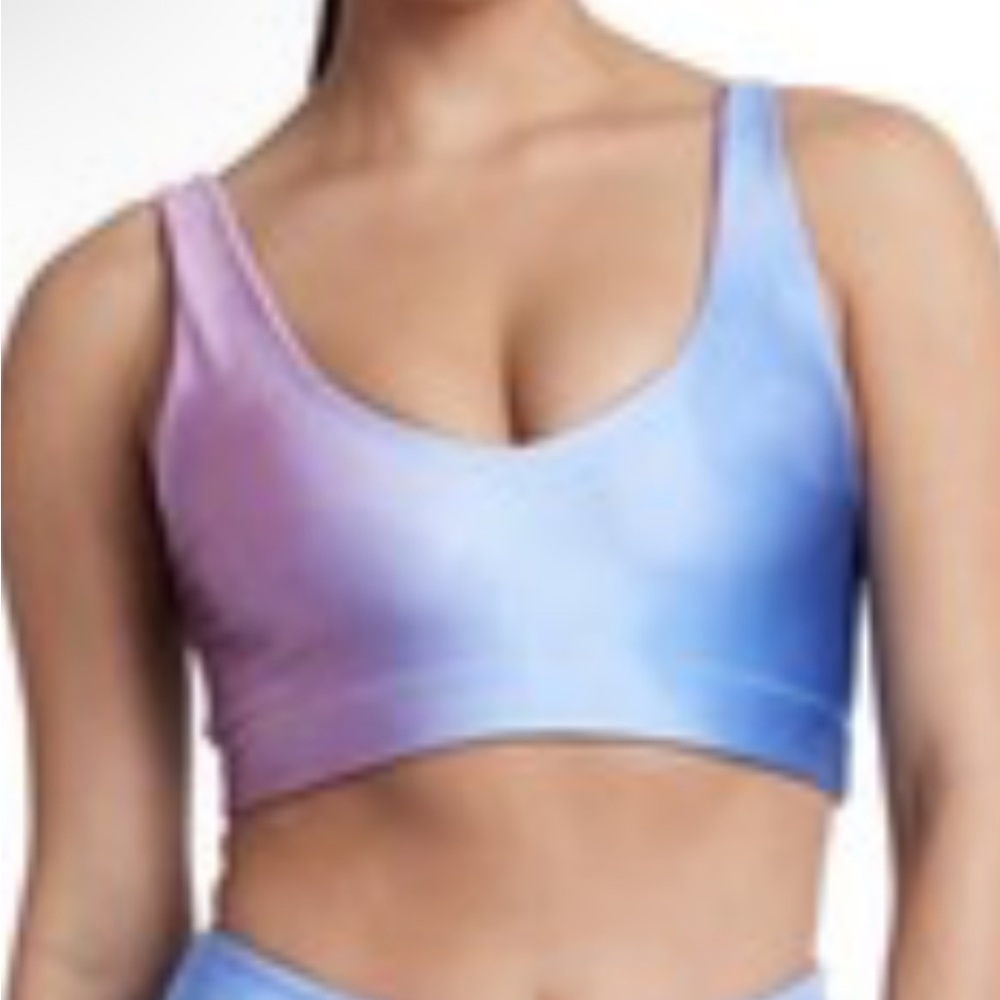 Goldsheep tye die rainbow iridescent multicolored sports bra ombré pastel fairy